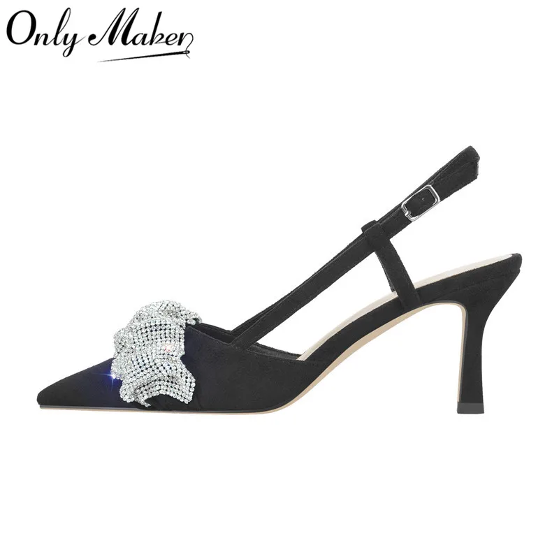 Onlymaker Women's Rhinestone Pointed Toe Slingback Thin Heel Pumps Party Dress Summer Sandals
Onlymaker Women's Rhinestone Pointed Toe Slingback Thin Heel Pumps Party Dress Summer Sandals