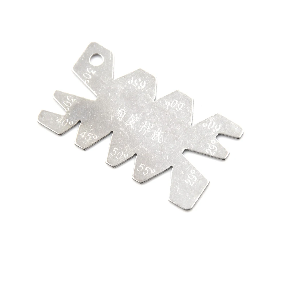 1Pc 29/30/40/45/50/55/60/65 angle model Sliver Stainless Steel Screw Thread Cutting Angle Gage Gauge Measuring Tool
1Pc 29/30/40/45/50/55/60/65 angle model Sliver Stainless Steel Screw Thread Cutting Angle Gage Gauge Measuring Tool