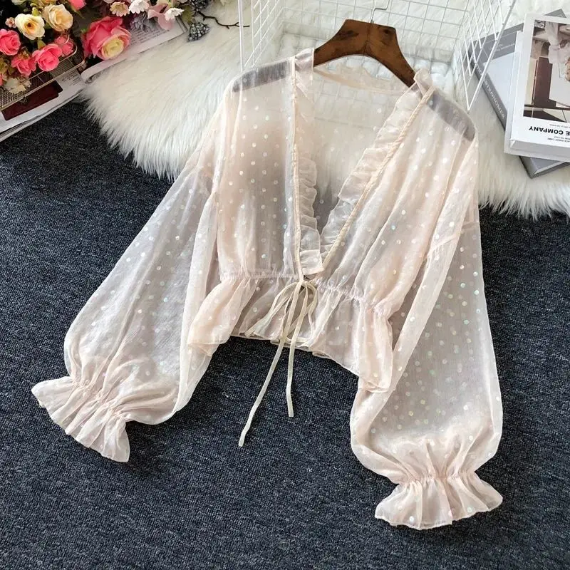 Women 2022 Summer New Anti-UV Blouses Female Thin Loose Chiffon Cardigan Clothing Shirts Ladies V-neck Sunscreen Shirts Q49
Women 2022 Summer New Anti-UV Blouses Female Thin Loose Chiffon Cardigan Clothing Shirts Ladies V-neck Sunscreen Shirts Q49