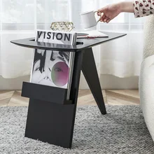 Nordic Solid Wood Side Table Modern Minimalist Sofa Living Room Light Luxury Creative Narrow Book Magazine Rack Dropshipping