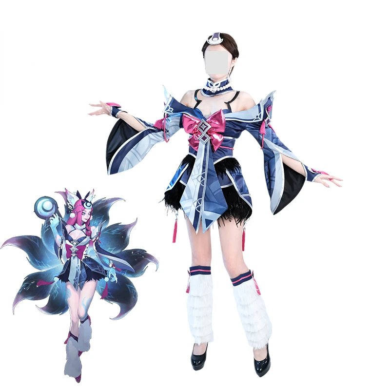 LOL Snow Moon Ahri Cosplay Costume Game LOL Nine Tailed Demon Fox Ahri Outfit Halloween Women Suit Plush Foot Cover
LOL Snow Moon Ahri Cosplay Costume Game LOL Nine Tailed Demon Fox Ahri Outfit Halloween Women Suit Plush Foot Cover