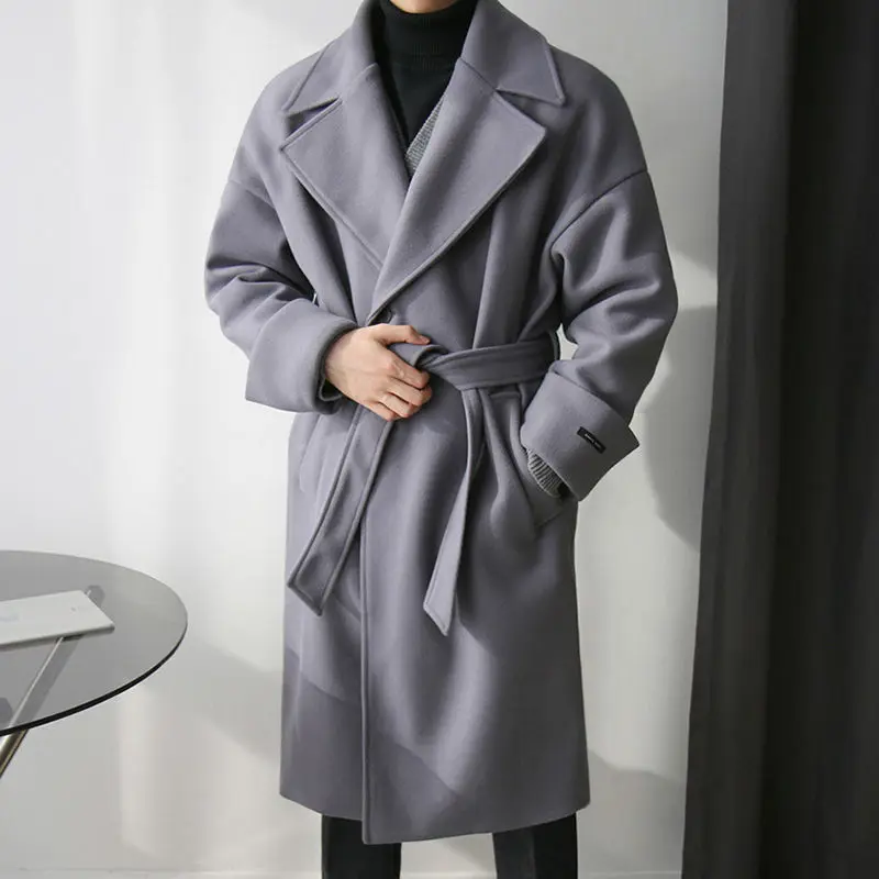 New Woolen Coat Men's Autumn Long Over The Knee Coat Trend Street Clothing Thick Warm Loose Woolen Men's Windbreaker Jacket Q184
New Woolen Coat Men's Autumn Long Over The Knee Coat Trend Street Clothing Thick Warm Loose Woolen Men's Windbreaker Jacket Q184