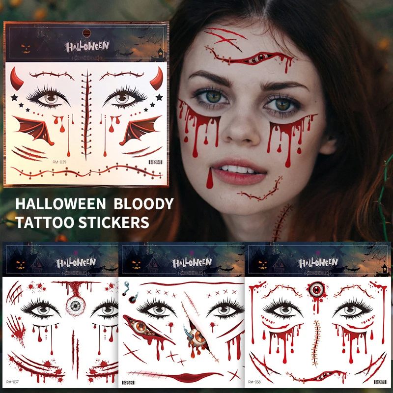 Водостойкие временные тату-наклейки на Хэллоуин, сексуальный кровавый макияж, тату-наклейки с зомби, шрамом, украшение, рана, ужас, наклейки с кровью оптом
Водостойкие временные тату-наклейки на Хэллоуин, сексуальный кровавый макияж, тату-наклейки с зомби, шрамом, украшение, рана, ужас, наклейки с кровью оптом
