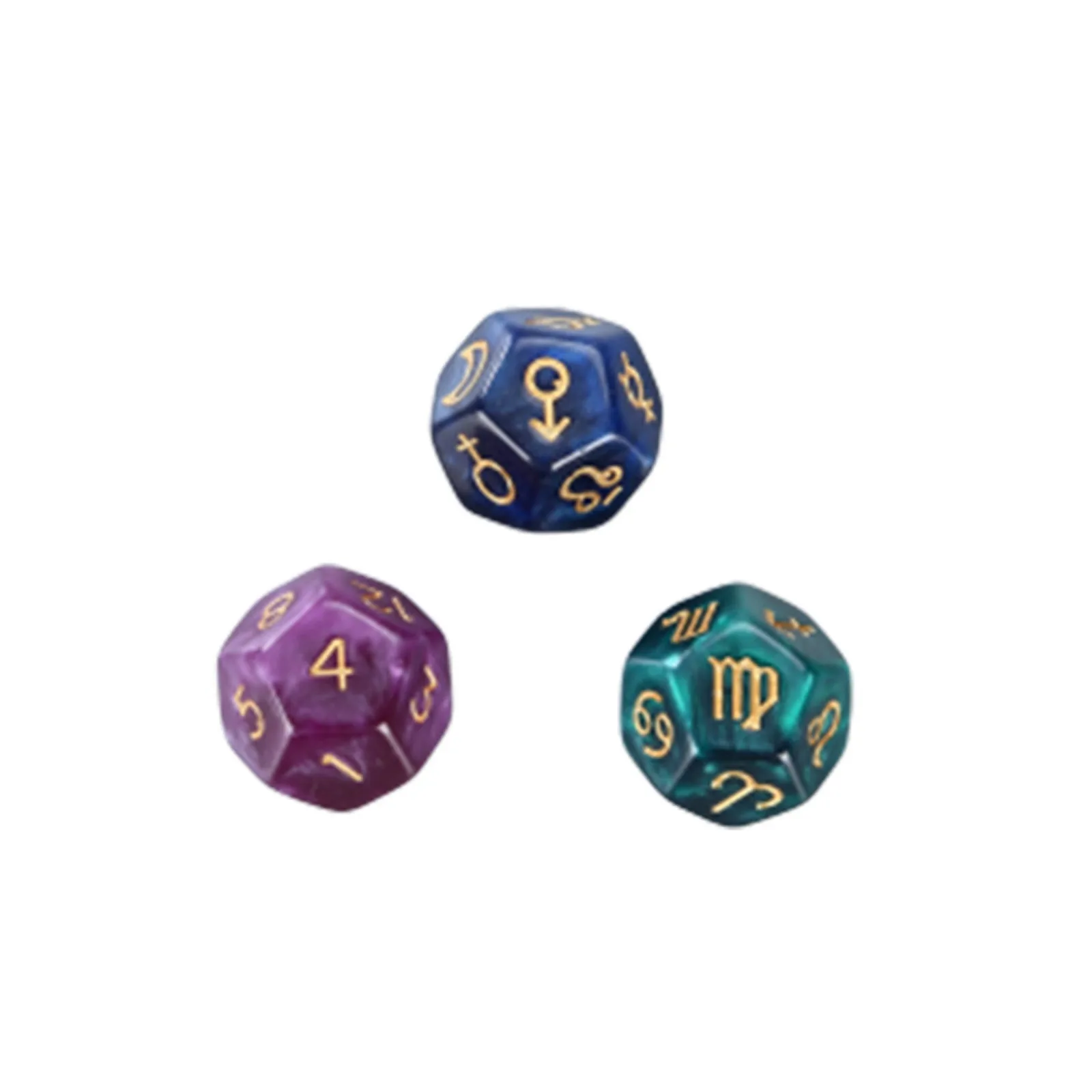 3pcs/set Dichromatic D12 Polyhedral Astrology Dices for Constellation Divination Board Games Drop Shipping Birthday Gifts
3pcs/set Dichromatic D12 Polyhedral Astrology Dices for Constellation Divination Board Games Drop Shipping Birthday Gifts