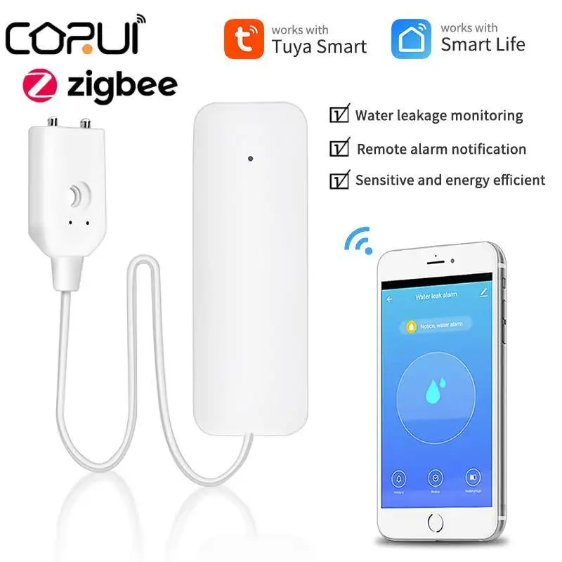 CORUI Tuya Zigbee Leak Sensor Water Leakage Detector Leakage Sensor Water Sensor Prevent Water Leakage For Smart Home Smart Life
CORUI Tuya Zigbee Leak Sensor Water Leakage Detector Leakage Sensor Water Sensor Prevent Water Leakage For Smart Home Smart Life