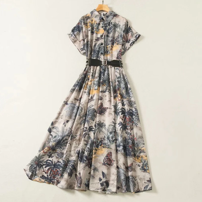 Red RoosaRosee Summer 2022 Runway Women Turn-down Collar Short Sleeve Jungle Print Belt Party Dress Female Vestidos Robe Femme
Red RoosaRosee Summer 2022 Runway Women Turn-down Collar Short Sleeve Jungle Print Belt Party Dress Female Vestidos Robe Femme