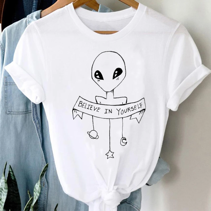 T-shirts Women Cartoon Summer Short Sleeve Funny Alien Fashion Clothes Stylish T Tshirt Top Lady Print Girl Tee T-Shirt
T-shirts Women Cartoon Summer Short Sleeve Funny Alien Fashion Clothes Stylish T Tshirt Top Lady Print Girl Tee T-Shirt