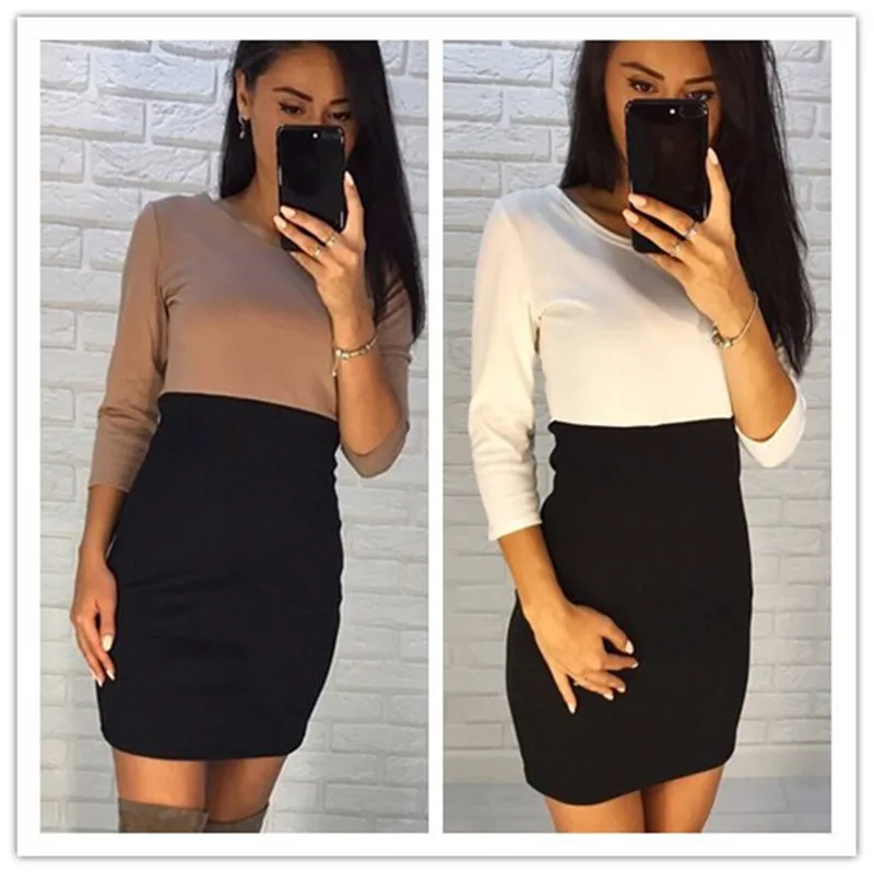 Sexy Dresses For Women Party Dresses OL Pencil Dress Autumn Three Quarter Sleeve Bodycon Ladies Casual Slim Mini Dress
Sexy Dresses For Women Party Dresses OL Pencil Dress Autumn Three Quarter Sleeve Bodycon Ladies Casual Slim Mini Dress