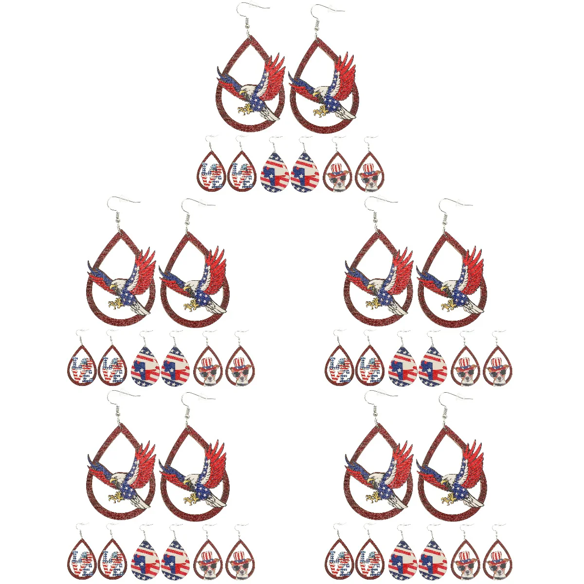 Independence Day Wooden Earrings 4th July Party Favors Patriotic Dangle Women National Flag Eagle
Independence Day Wooden Earrings 4th July Party Favors Patriotic Dangle Women National Flag Eagle