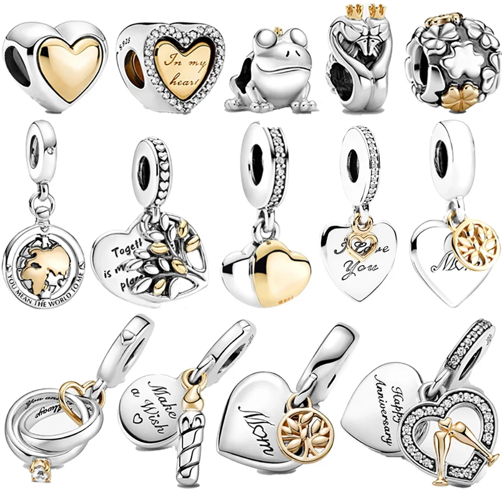 925 Sterling Silver circular Beaded Golden Heart-Shaped Birthday Candle Charm Fit Original Pandoras Bracelet DIY Jewelry Making
925 Sterling Silver circular Beaded Golden Heart-Shaped Birthday Candle Charm Fit Original Pandoras Bracelet DIY Jewelry Making