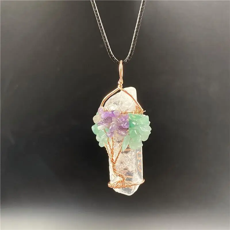 Natural Stone Crystal Pendant Reiki Chakra Tree Of Life Handmade Wire Wrapped Clear Quartz Pendant For Necklace 1pcs
Natural Stone Crystal Pendant Reiki Chakra Tree Of Life Handmade Wire Wrapped Clear Quartz Pendant For Necklace 1pcs