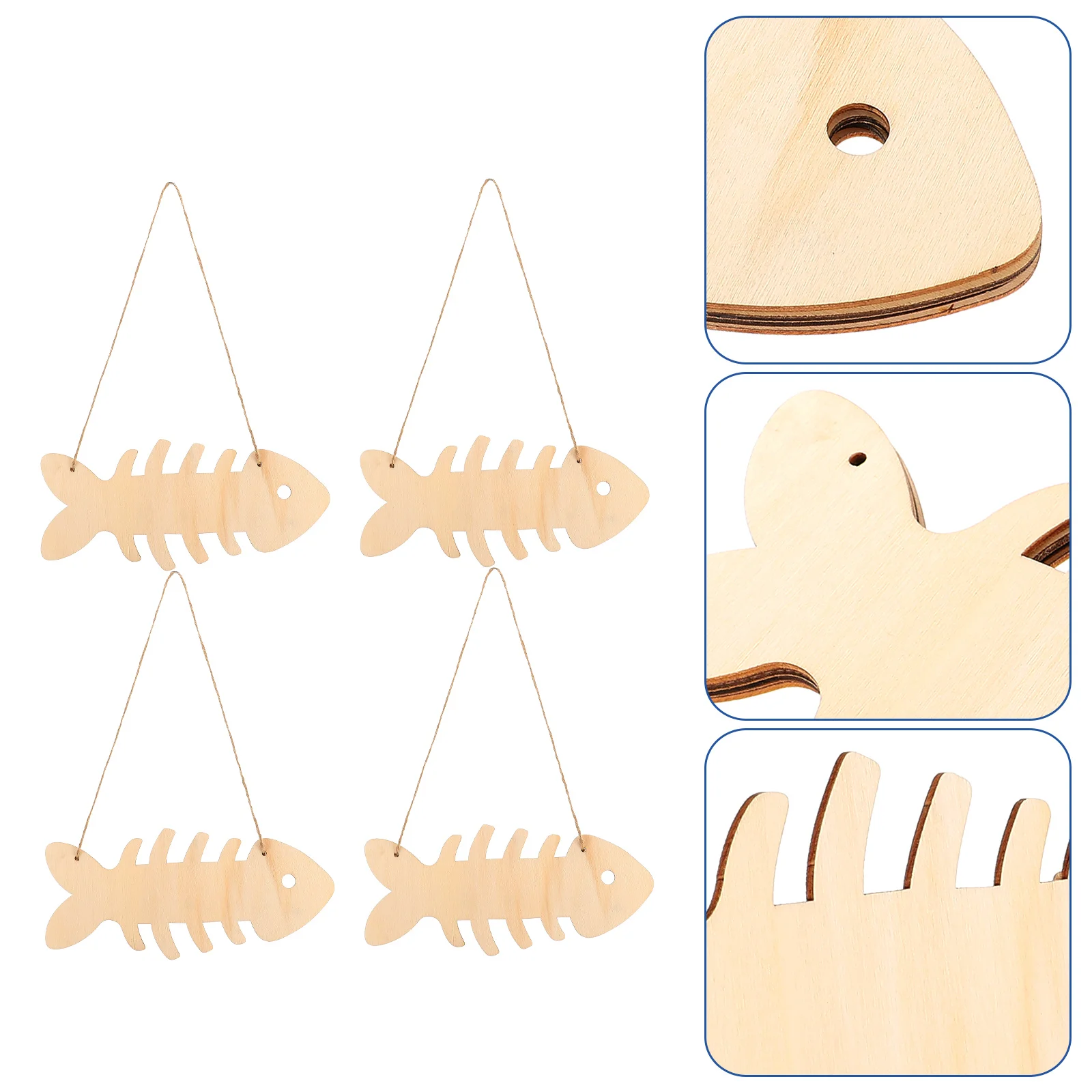 Деревянный кулон в виде рыбьей кости, 4 шт.
Деревянный кулон в виде рыбьей кости, 4 шт.