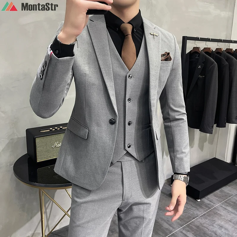 (Blazers+ Pants+ Vest) Fashion Men's Casual Boutique Business Wedding Groomsmen Suit Jacket Coat Trousers Waistcoat 
(Blazers+ Pants+ Vest) Fashion Men's Casual Boutique Business Wedding Groomsmen Suit Jacket Coat Trousers Waistcoat