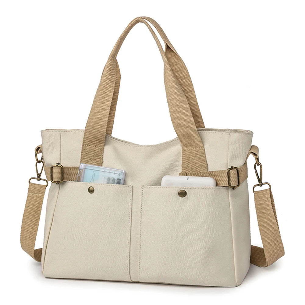 Women Canvas Tote Bag Solid Color Designer Ladies Casual Handbag Shoulder Bag Large Capacity Cotton Reusable Shopping Eco Bag
Women Canvas Tote Bag Solid Color Designer Ladies Casual Handbag Shoulder Bag Large Capacity Cotton Reusable Shopping Eco Bag