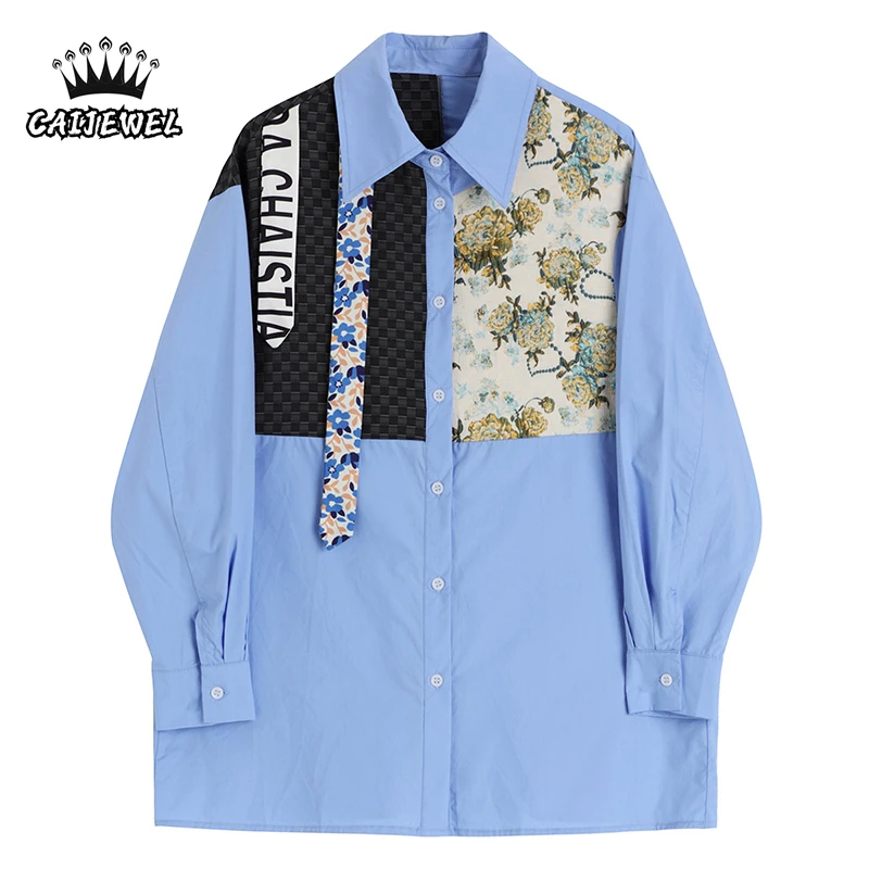 Women's Blouse Asymmetrical Design Floral Printing Long Sleeves Casual Fashion Tops Vintage Baggy Outwear Women Button Up Shirts
Women's Blouse Asymmetrical Design Floral Printing Long Sleeves Casual Fashion Tops Vintage Baggy Outwear Women Button Up Shirts
