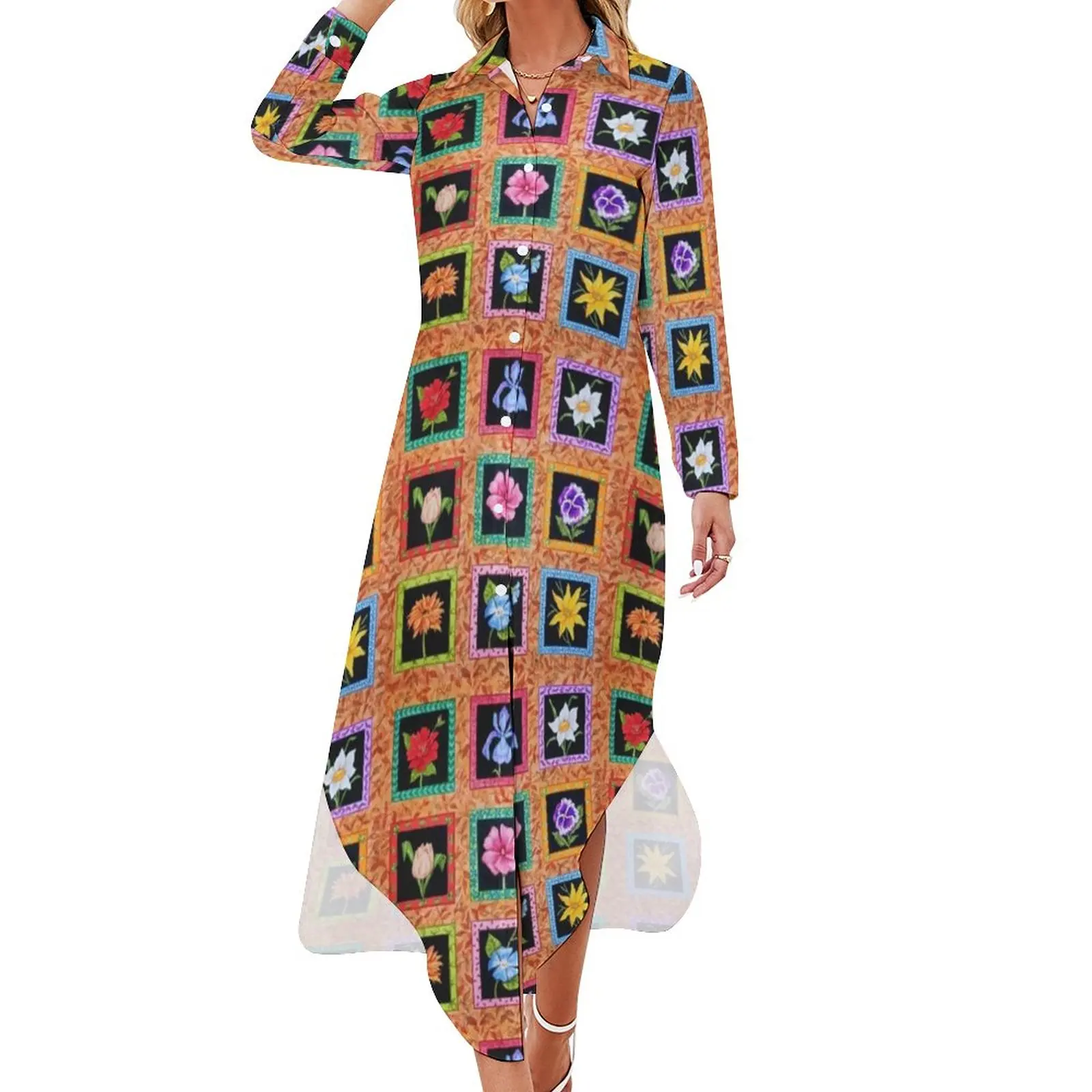 Bohemian Flowers Chiffon Dress Patchwork Print Pretty Dresses Woman Long Sleeve Street Wear V Neck Pattern Big Size Casual Dress
Bohemian Flowers Chiffon Dress Patchwork Print Pretty Dresses Woman Long Sleeve Street Wear V Neck Pattern Big Size Casual Dress