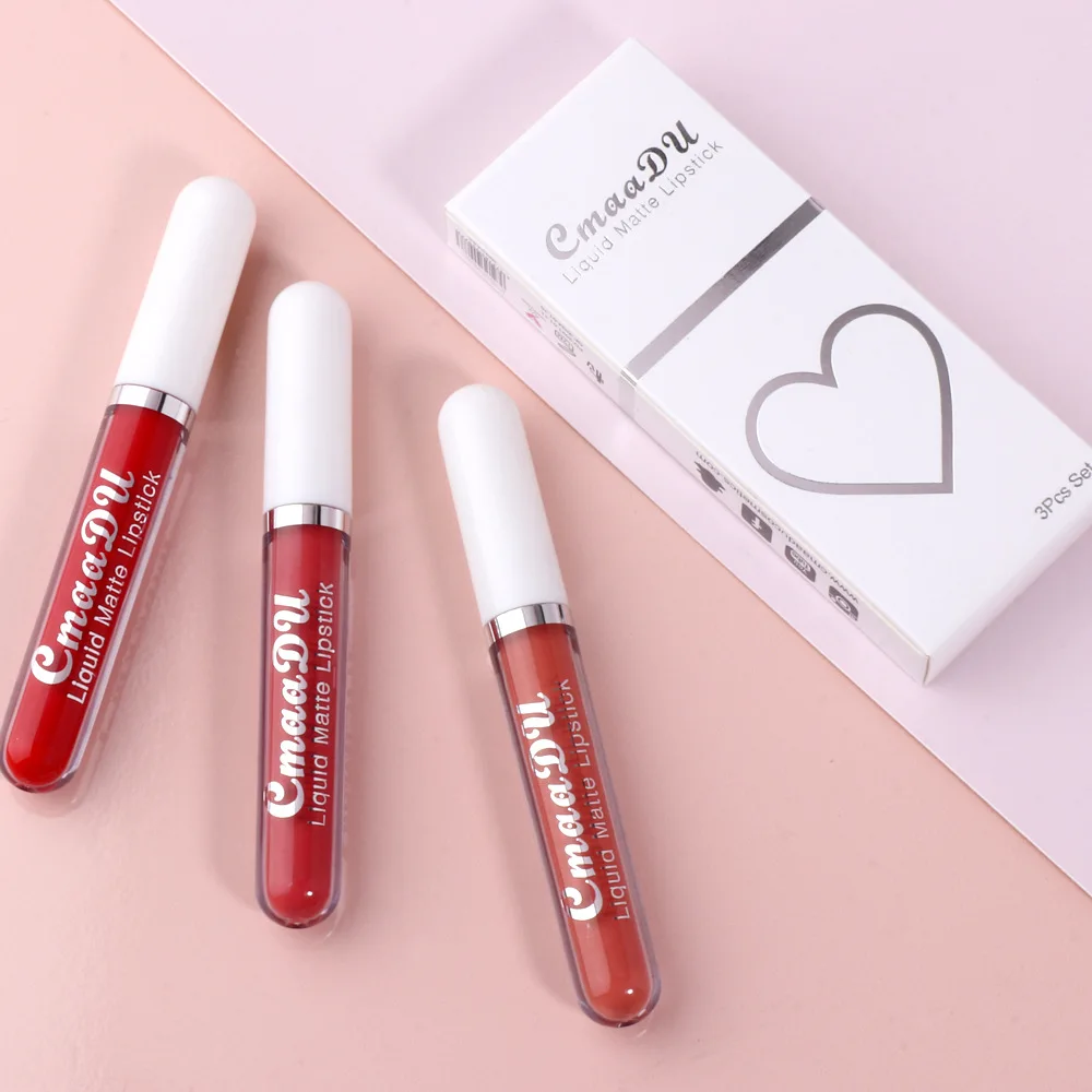 3Pcs/Set Sexy Liquid Lipstick Makeup Matte Velvet Lip Gloss Paste Waterproof Long Lasting Lip Tint Cosmetics Beauty Kit Gift
3Pcs/Set Sexy Liquid Lipstick Makeup Matte Velvet Lip Gloss Paste Waterproof Long Lasting Lip Tint Cosmetics Beauty Kit Gift