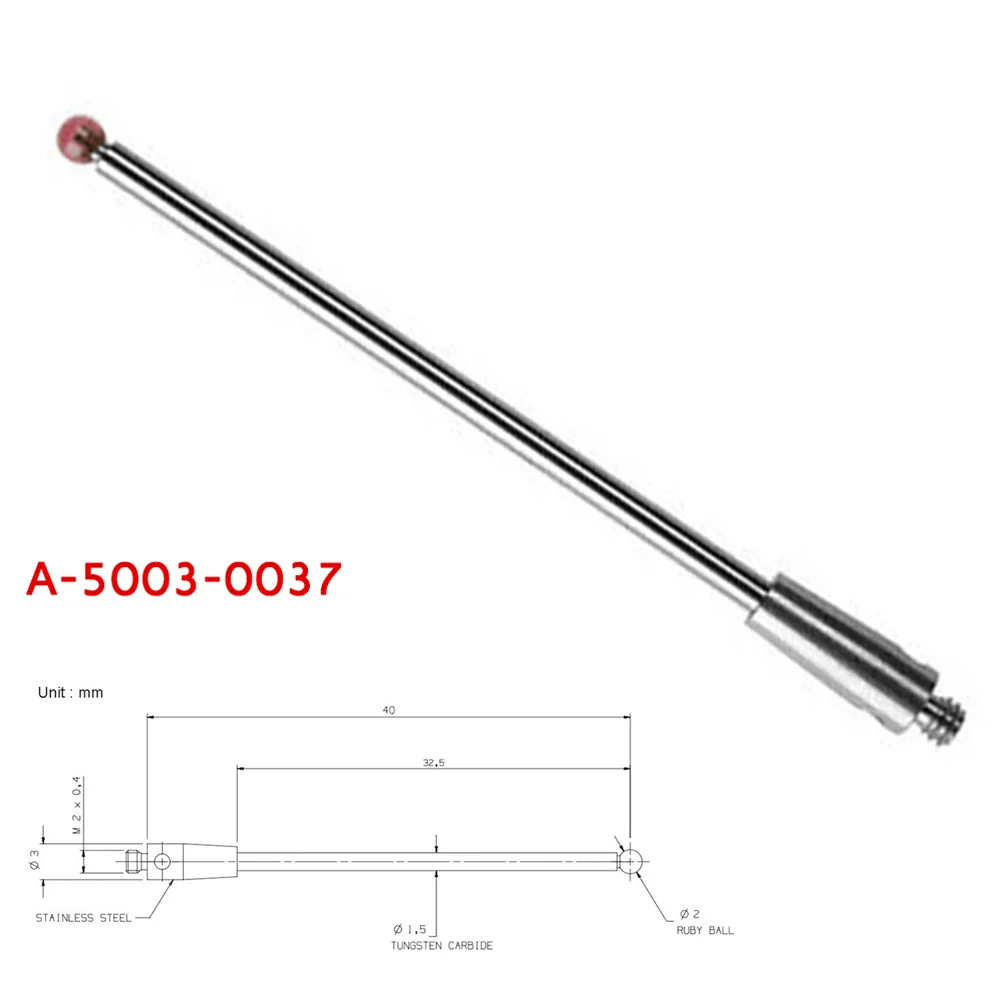 Флуоресцентный сенсорный датчик Styli M2, Резьба 2,0 мм, диаметр Ru по шарику, стержень из карбида вольфрама, L40 мм, сенсорные датчики, CMM, машинный инструмент
Флуоресцентный сенсорный датчик Styli M2, Резьба 2,0 мм, диаметр Ru по шарику, стержень из карбида вольфрама, L40 мм, сенсорные датчики, CMM, машинный инструмент