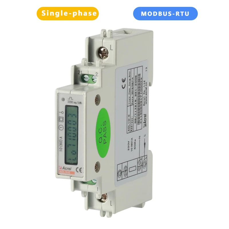 Acrel Single Phase Din Rail Electric Energy Meter ADL10-E/C with LCD Display RS485 Communication For PV Solar Energy Measure
Acrel Single Phase Din Rail Electric Energy Meter ADL10-E/C with LCD Display RS485 Communication For PV Solar Energy Measure