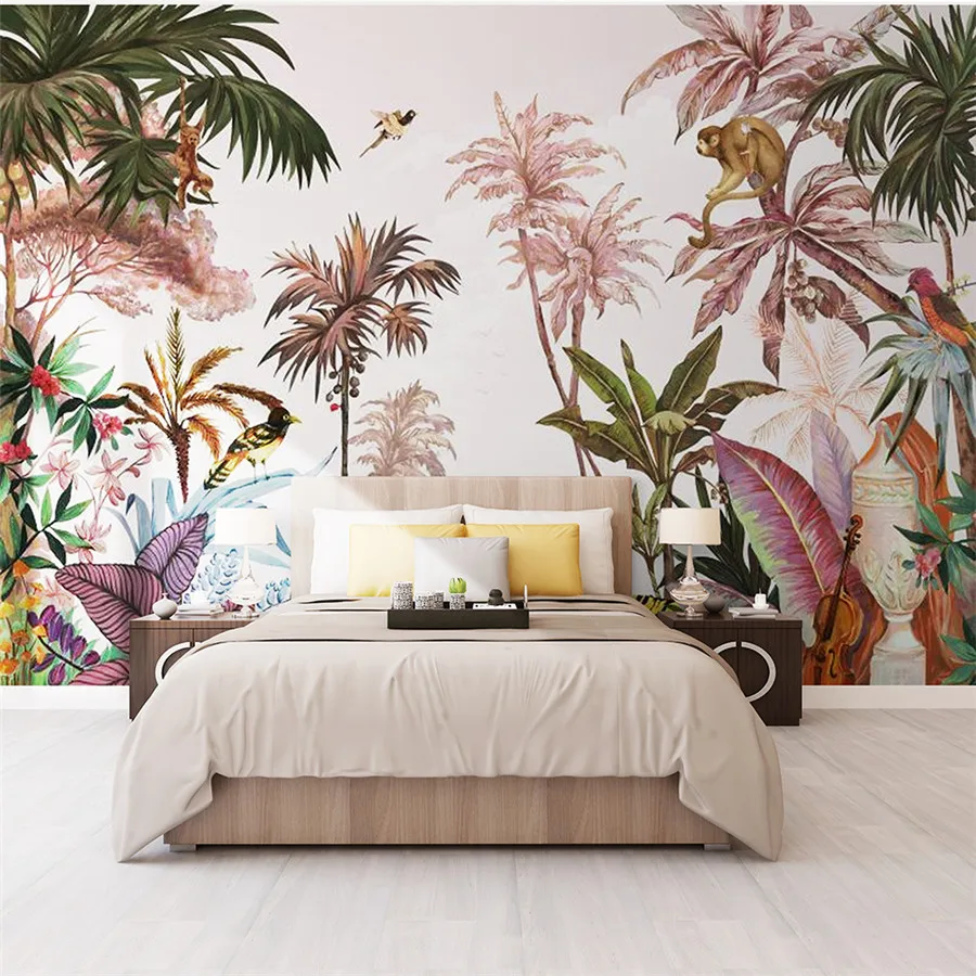 Removable 8d Wallpaper Non woven tropical wall mural Tropical Jungle Animals 5D flower mural wallpaper
Removable 8d Wallpaper Non woven tropical wall mural Tropical Jungle Animals 5D flower mural wallpaper