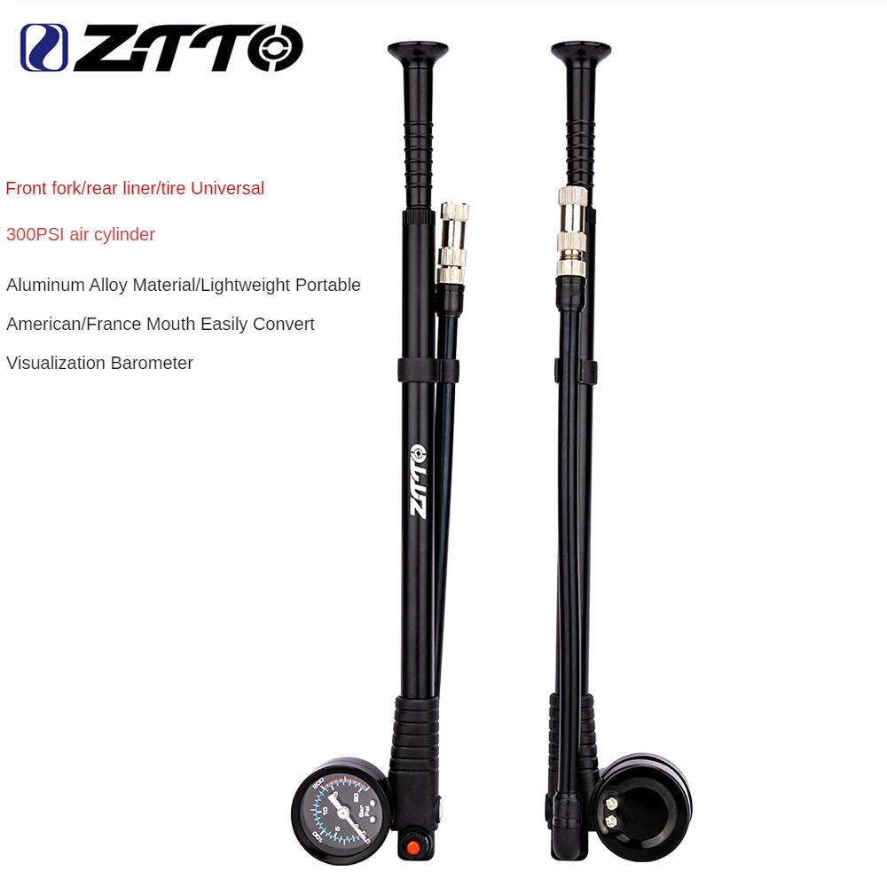 

ZTTO 300PSI Bicycle Air Pump High Pressure MTB Bike Shock Pump With Schrader Presta Valve Gauge for Front Fork Rear Suspension