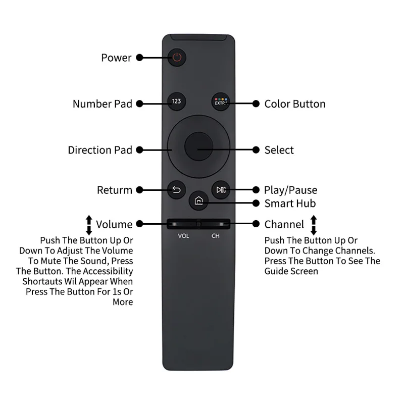 Universal Remote Control for Samsung Smart TV HD 4K LCD TV Remote Control BN59-01259B BN59-01259D/C 1260E Large Button Control
Universal Remote Control for Samsung Smart TV HD 4K LCD TV Remote Control BN59-01259B BN59-01259D/C 1260E Large Button Control