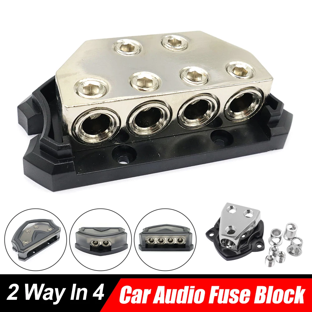 Car Power Distribution Block 0/4AWG 2 Way In 4 Way Out Car Audio Stereo Power Fuse Holder for Car Audio Splitter Accessories
Car Power Distribution Block 0/4AWG 2 Way In 4 Way Out Car Audio Stereo Power Fuse Holder for Car Audio Splitter Accessories