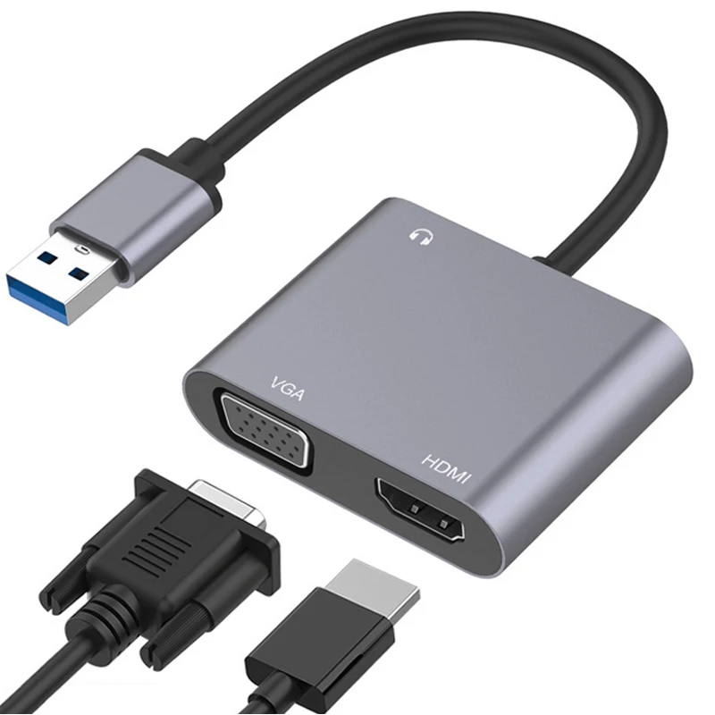 USB To HDMI Dock Station HUB 4K 1080P USB To VGA 3.5 Audio PC Adapter HD Video Converter Splitter Cable for tv monitor Projector
USB To HDMI Dock Station HUB 4K 1080P USB To VGA 3.5 Audio PC Adapter HD Video Converter Splitter Cable for tv monitor Projector