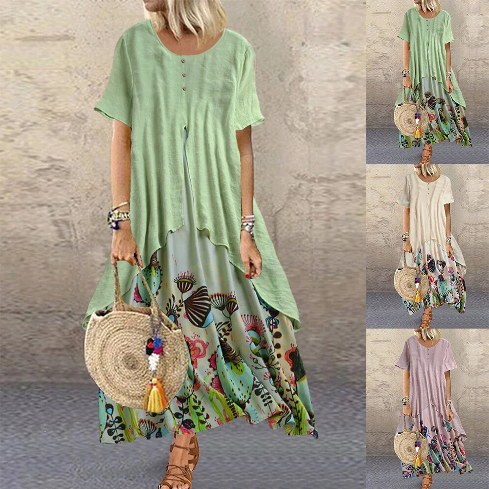 2022 Summer Dress Women's Printed Linen Breathable A-line Skirt Fashion Casual Dress
2022 Summer Dress Women's Printed Linen Breathable A-line Skirt Fashion Casual Dress