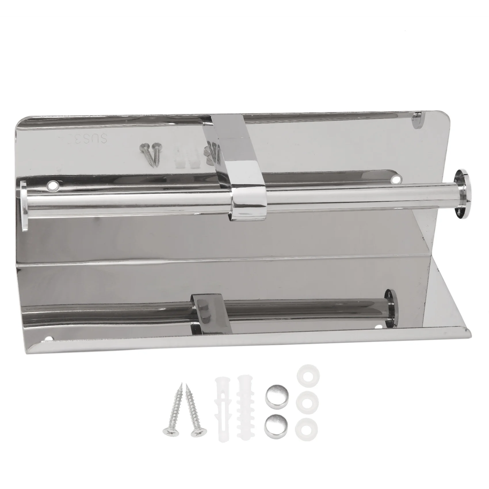 Double Toilet Paper Holder with Phone Shelf, Dual Roll Paper Dispenser with Shelf,Toilet Tissue Roll Holder with Rack
Double Toilet Paper Holder with Phone Shelf, Dual Roll Paper Dispenser with Shelf,Toilet Tissue Roll Holder with Rack