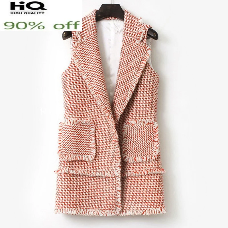 Tweed Orange Fall/Winter Coat Suit Lapel Lace Edge Ladies Costume Sleeveless Jacket
Tweed Orange Fall/Winter Coat Suit Lapel Lace Edge Ladies Costume Sleeveless Jacket