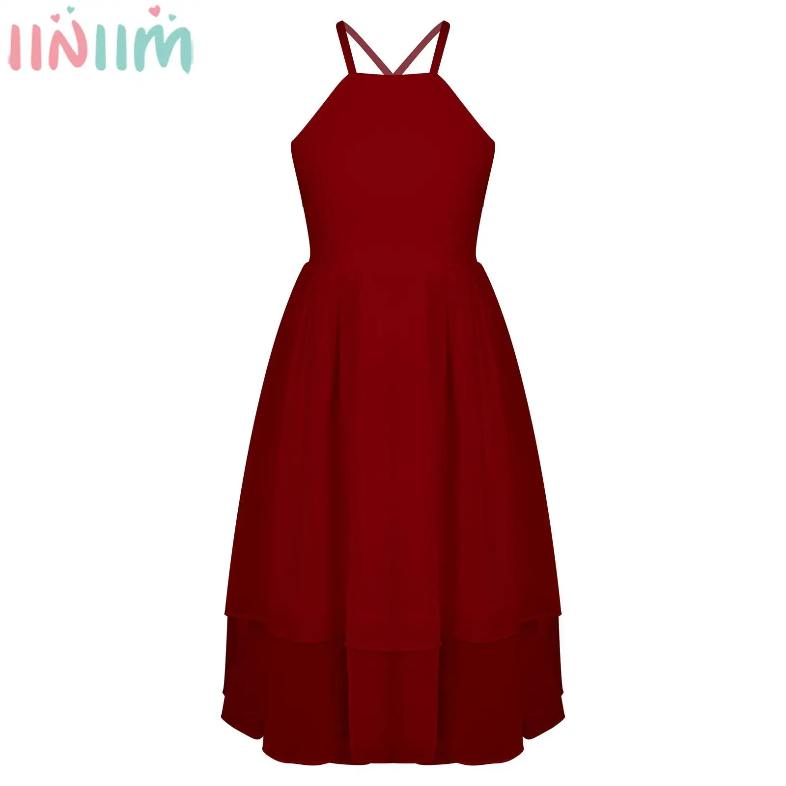 Kids Girls Solid Chiffon Party Dress Sleeveless Backless Lace-up Tiered Hem Dress for Wedding Bridesmaid Birthday Banquet Prom
Kids Girls Solid Chiffon Party Dress Sleeveless Backless Lace-up Tiered Hem Dress for Wedding Bridesmaid Birthday Banquet Prom