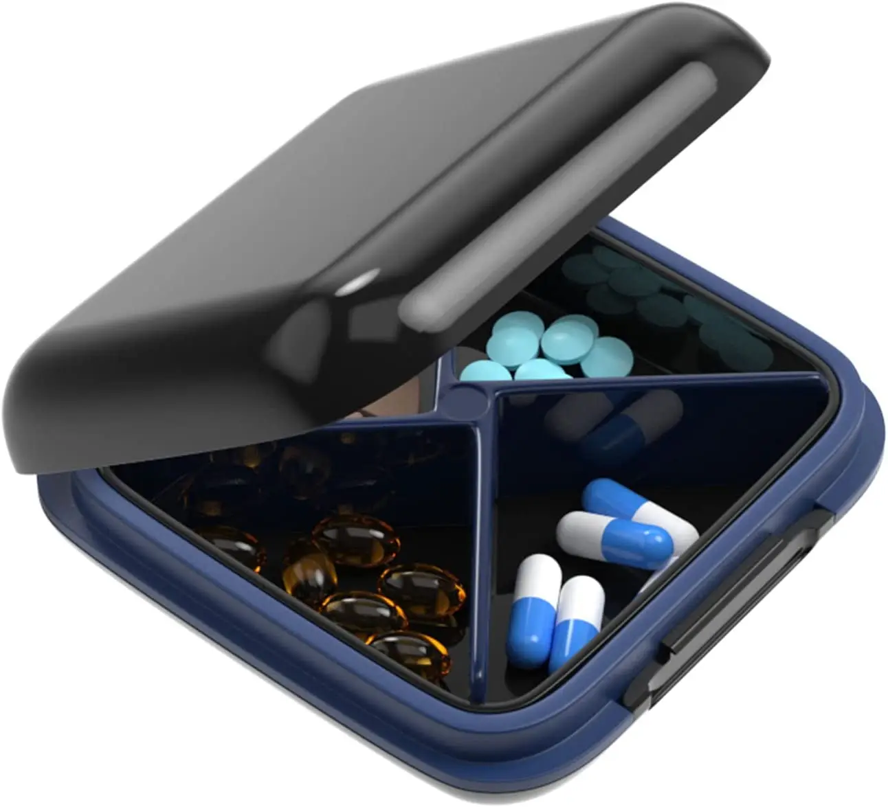 Organizer Compartments Small Black Pill Case,Portable Compact Waterproof Pill Box to Hold Medicine,Vitamin,Fish Oils
Organizer Compartments Small Black Pill Case,Portable Compact Waterproof Pill Box to Hold Medicine,Vitamin,Fish Oils