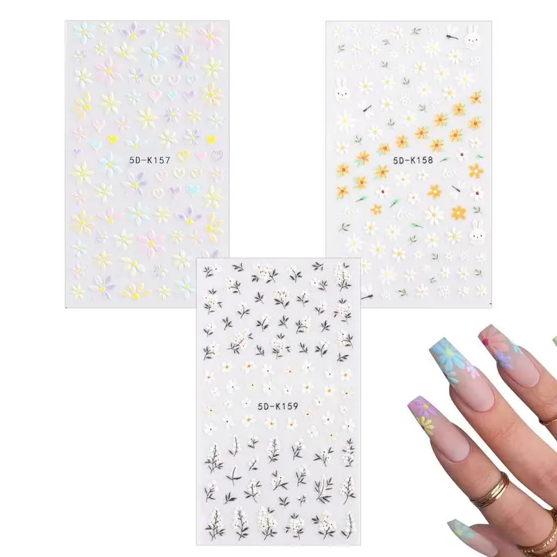 Наклейки для дизайна ногтей, самоклеящиеся Цветочные наклейки для ногтей, 3 листа, 5D Цветочные тисненые наклейки для ногтей, легко снимаются, товары для маникюра
Наклейки для дизайна ногтей, самоклеящиеся Цветочные наклейки для ногтей, 3 листа, 5D Цветочные тисненые наклейки для ногтей, легко снимаются, товары для маникюра