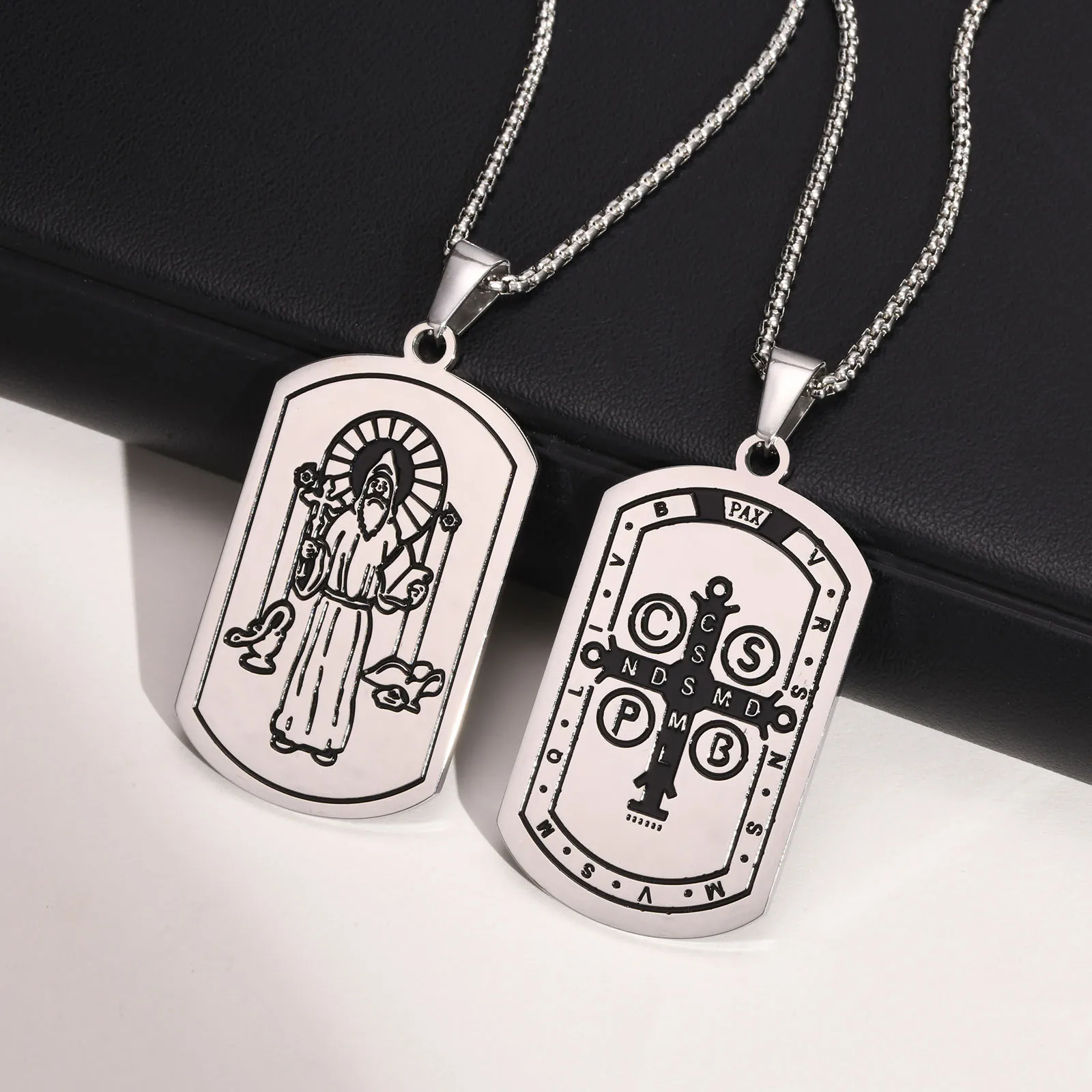 Saint Benedict Exorcism Stainless Steel Men Women Necklaces Pendants Chain Punk Trendy Amulet Jewelry Creativity Gift Wholesale
Saint Benedict Exorcism Stainless Steel Men Women Necklaces Pendants Chain Punk Trendy Amulet Jewelry Creativity Gift Wholesale