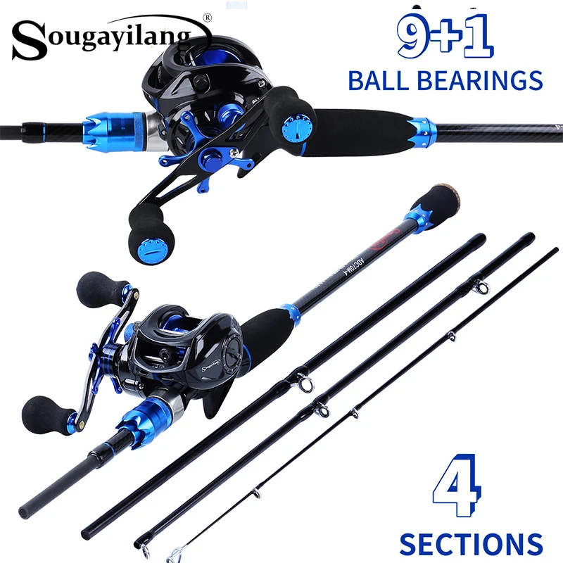 Sougayilang 1.8m 2.1m Fishing Pole and Baitcasting Reel Combo Carbon 4 Sections Casting Lure Rod and Casting Fishing Wheels Set
Sougayilang 1.8m 2.1m Fishing Pole and Baitcasting Reel Combo Carbon 4 Sections Casting Lure Rod and Casting Fishing Wheels Set