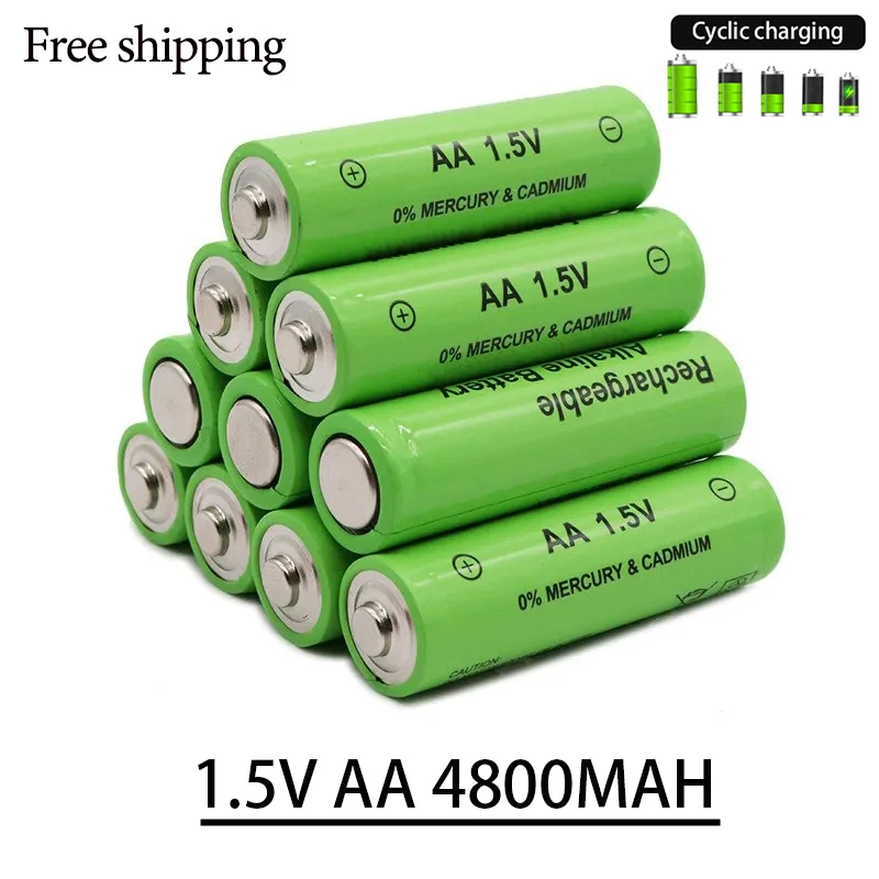 

Freight Free Rechargeable Battery 2023NEW High Quality 1.5V AA4800MAH NI MH for Hair Clipper, Shaver, Calculator, Alarm Clock