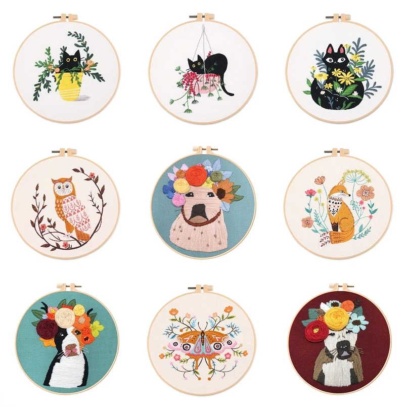 Animals World Embroidery Kit with Embroidery Hoop Cat Dog Embroidery Pendant Holiday Gift Embroidery Set English Instruction
Animals World Embroidery Kit with Embroidery Hoop Cat Dog Embroidery Pendant Holiday Gift Embroidery Set English Instruction