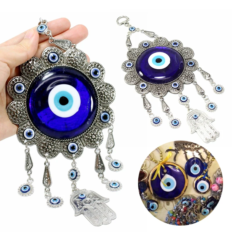 Wall Hanging Turkish Blue Evil Eye Flower Hamsa Hand Amulet Decor Protection Good Lucky decoration
Wall Hanging Turkish Blue Evil Eye Flower Hamsa Hand Amulet Decor Protection Good Lucky decoration