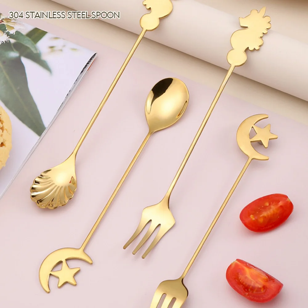 Japanese Style Long Handle Fork Stainless Steel Cake Dessert Coffee Spoon Lightweight Star with Moon Fork Spoon for Homes Office
Japanese Style Long Handle Fork Stainless Steel Cake Dessert Coffee Spoon Lightweight Star with Moon Fork Spoon for Homes Office