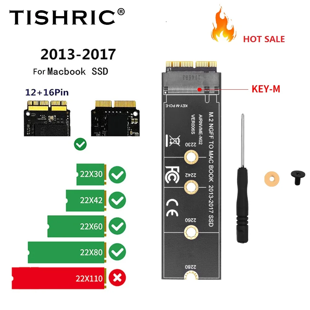 5-20PCS TISHRIC New M.2 Adapter NVME M.2 To 2013-2017 For Macbook Air Pro M.2 KEY-M PCI-E Supports 2230 2242 2260 2280 Size SSD
5-20PCS TISHRIC New M.2 Adapter NVME M.2 To 2013-2017 For Macbook Air Pro M.2 KEY-M PCI-E Supports 2230 2242 2260 2280 Size SSD