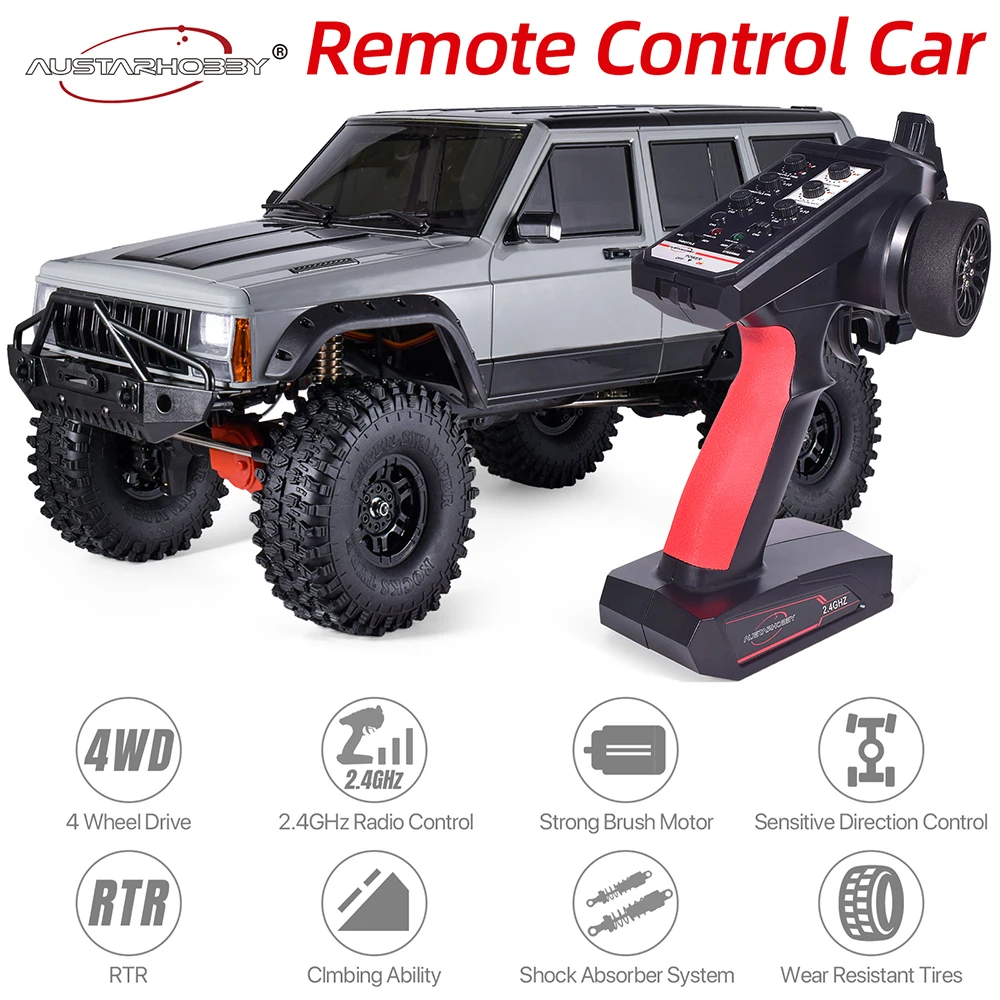 

AUSTARHOBBY AX-8509 1/10 Cherokee Remote Control Car 4WD 2.4Ghz RC Crawler RTR Climbing Truck Models with Battery Toys for Kids