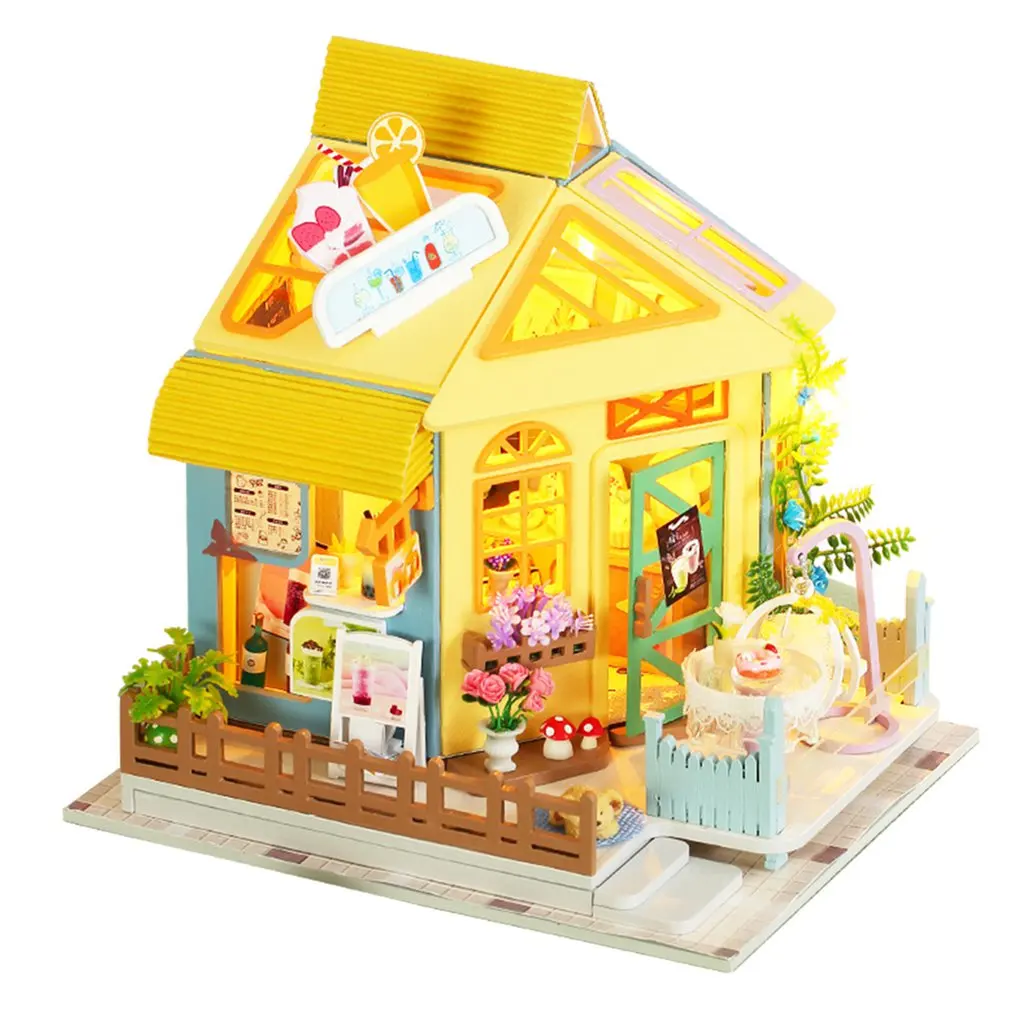 

Large Dollhouse Furniture Miniature Building Kits DIY Dollhouse Kit Roombox Villa Garden Wooden Houses Toys