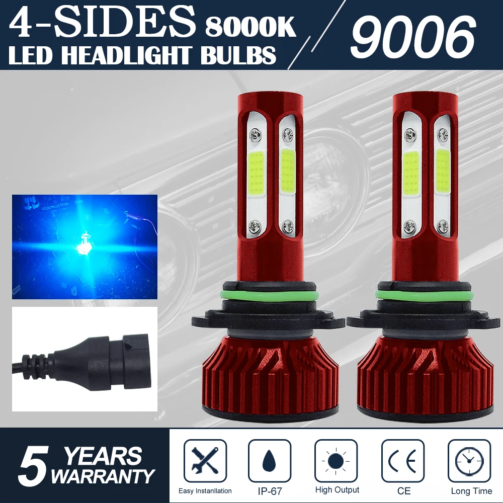 2Pcs 4 Sides 12000LM 6000K 9005/HB3 9006/HB4 H1 H8 H7 H4 H11 H9 Led Headlight Super Bright COB CHIP Car Fog Light Bulb 12V
2Pcs 4 Sides 12000LM 6000K 9005/HB3 9006/HB4 H1 H8 H7 H4 H11 H9 Led Headlight Super Bright COB CHIP Car Fog Light Bulb 12V