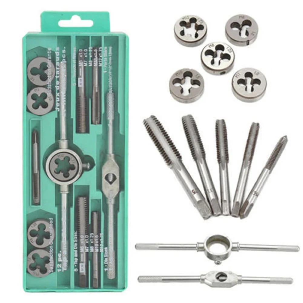 12pcs/set Multifunction Metric Tap&Die Set Tap And Die Wrench Kit With Box External Thread Cutting Tapping Hand Tool Screw Tap
12pcs/set Multifunction Metric Tap&Die Set Tap And Die Wrench Kit With Box External Thread Cutting Tapping Hand Tool Screw Tap