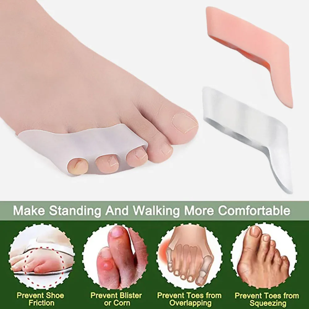 1 Pair Three-hole Little Toe Separator Women and Men Transparent Bunion Pain Relief Toe Straightener Protector Foot Care Tool
1 Pair Three-hole Little Toe Separator Women and Men Transparent Bunion Pain Relief Toe Straightener Protector Foot Care Tool