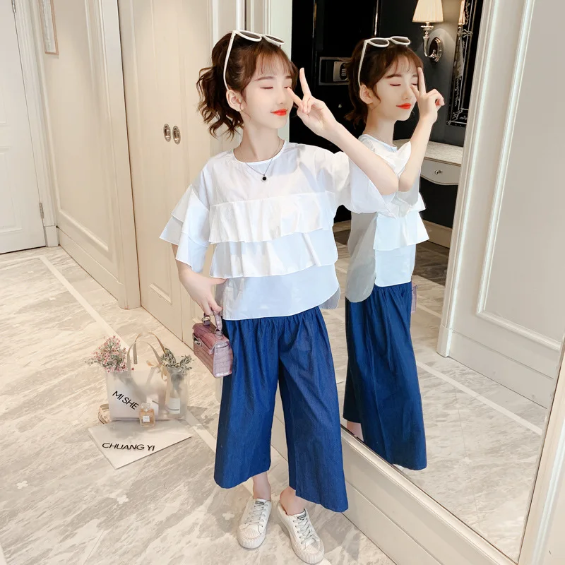 Girls Clothes Sets Summer Ruffles White Shirt and Wide Leg Pants Children's Clothing Outfits Fashion Kids Girls Clothes
Girls Clothes Sets Summer Ruffles White Shirt and Wide Leg Pants Children's Clothing Outfits Fashion Kids Girls Clothes