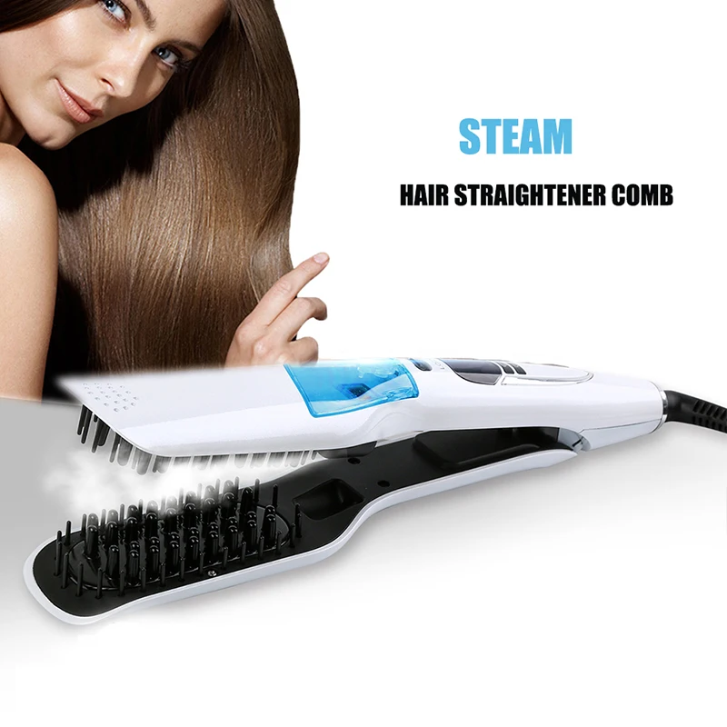 

Steam Hair Straightener Flat Iron Ceramic Hair Styling Salon Beauty Machine Professional Steam Pod Hair Straightener