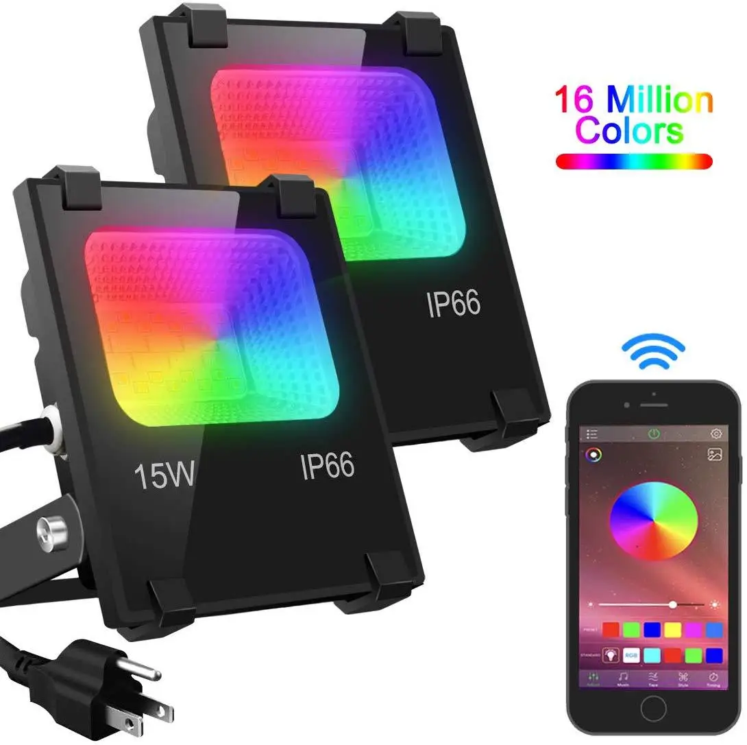 LED Smart Bluetooth RGBW Flood Light APP Control Garden Courtyard IP66 Waterproof Wifi LED Floodlight 15W
LED Smart Bluetooth RGBW Flood Light APP Control Garden Courtyard IP66 Waterproof Wifi LED Floodlight 15W