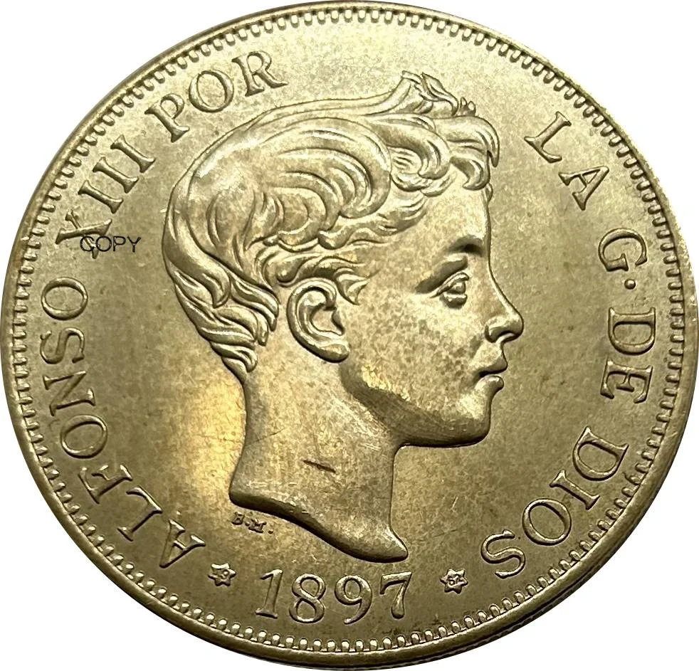 Копия золотой монеты Альфонсо XIII 1897 года 
Копия золотой монеты Альфонсо XIII 1897 года